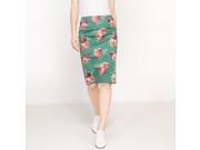 R Edition Womens Printed Cotton Satin Pencil Skirt Green Size Us 4 Fr 34