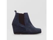 La Redoute Womens Suede Ankle Boots Blue Size 35
