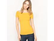 R Edition Womens Plain Cold Shoulder T Shirt Yellow Size M