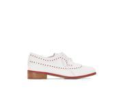 R Essentiel Womens Perforated Brogues White Size 40