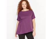 Castaluna Womens Asymmetric Blouse Short Sleeves Purple Size Us 20 Fr 50