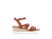 Mjus Womens Tapas Leather Wedge Sandals Red Size 39