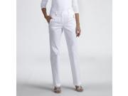 La Redoute Womens Stretch Cotton Satin Travel Trousers White Size Us 16 Fr 46