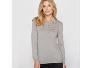 La Redoute Womens Jumper Sweater 50% Merino Wool Grey Size Us 12 14 Fr 42 44