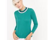 R Essentiel Womens Crew Neck Jumper Sweater Green Size Xl