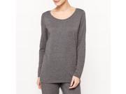 R Essentiel Womens Long Sleeved Pyjama Top Grey Size Us 4 6 Fr 34 36