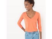 R Essentiel Womens Cotton Modal V Neck Oversize T Shirt Orange Size L