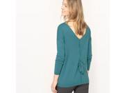R Edition Womens Crew Neck Jumper Sweater With Back Laces Green Size L