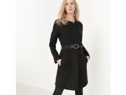 R Essentiel Womens Mid Length Belted Coat Black Size Us 18 Fr 48