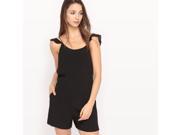 See U Soon Womens Strappy Playsuit With Ruffled Neckline At Back Black Size S