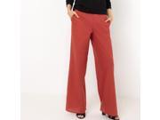 R Edition Womens Wide Leg Cotton Linen Trousers Red Size Us 18 Fr 48