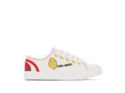 R Edition Teen Girls Low Top Trainers With Patches White Size 33