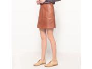 R Studio Womens Short Leather Skirt Brown Size Us 6 Fr 36