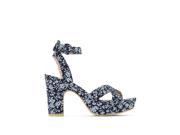 R Edition Womens High Heel Sandals With Floral Print Blue Size 41