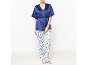 Louise Marnay Womens 3 Piece Satin Pyjamas Blue Size Us 6 Fr 36