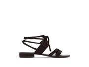 Castaluna Womens Flat Wedge Sandals With Synthetic Uppers Black Size 40