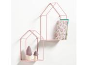 La Redoute Interieurs Set Of 2 Sonale House Shaped Wall Shelves Pink One Size