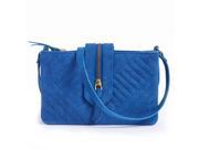 La Redoute Womens Quilted Suede Handbag Blue Size One Size