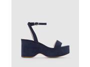 R Essentiel Womens Platform Sandals Blue Size 38