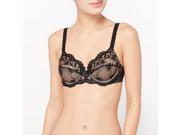 Louise Marnay Womens Embroidered Full Cup Bra Black Size Us 38F Fr 100F