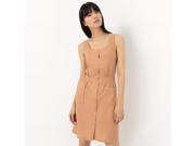 R Edition Womens Cotton Linen Pinafore Dress Beige Size Us 10 Fr 40