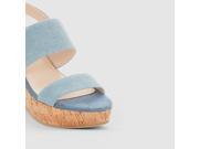 R Edition Womens Cork Platform Sandals Blue Size 37