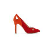 R Edition Womens Openwork Two Tone Heels Red Size 36