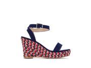 R Edition Womens Stylish Rope Heeled Sandals Blue Size 41