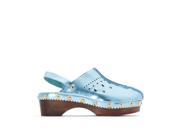 Amelie Pichard X La Redoute Mada Womens Perforated Leather Clogs Blue Size 40