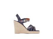 Pare Gabia Womens Astrid Leather Wedge Sandals Grey Size 40