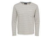 Only Sons Mens Onspally Printed Striped Sweatshirt White Size S
