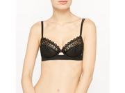 Love Josephine Womens Embroidered Tulle Demi Cup Bra Black Size Us 36A Fr 95A