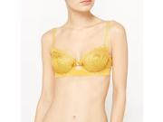 Love Josephine Womens Embroidered Tulle Demi Cup Bra Yellow Size Us 32A Fr 85A