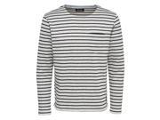 Only Sons Mens Onspally Printed Striped Sweatshirt Blue Size S