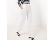 R Essentiel Womens Straight Linen Trousers White Size Us 6 Fr 36