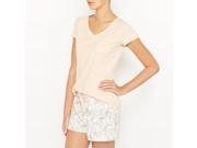 Skiny Womens Safari Cotton Short Pyjamas Pink Size Us 8 Fr 38