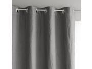 La Redoute Private Pre Washed Linen Blackout Eyelet Curtain Grey 140 X 260 Cm
