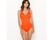 La Redoute Womens Jewel Trim Tummy Toning Swimsuit Orange Size Us 20 Fr 50