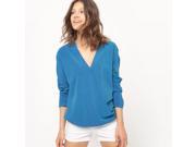 R Essentiel Womens Crossover Blouse Blue Size Us 14 - Fr 44 R Essentiel Womens Crossover Blouse Blue Size Us 14 - Fr 44