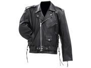 Mens Leather Cowhide Motorcycle Jacket