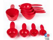 POURfect Measuring Cup Set 9pc Empire Red Made in USA