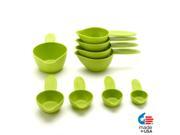 POURfect Measuring Cup Set 9pc Green Apple Made in USA