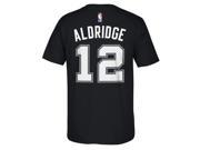 San Antonio Spurs LaMarcus Aldridge Adidas NBA Men Player T Shirt Black L