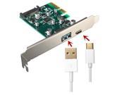 10Gbps PCI Express to 2 Ports USB 3.1 Type C USB 3.0 Converter Card
