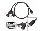 0.5m Mini USB 5 Pin Male to USB 2.0 B Female Printer Panel Mount Screw Cable Connector