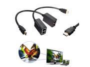 30M 1080P HDMI DVI to RJ45 Cat5e Cat 5 6 UTP LAN Ethernet Extender Cable