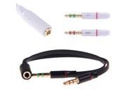 3.5mm Audio Mic Y Splitter Cable Headphone Adapter Female to 2 Female