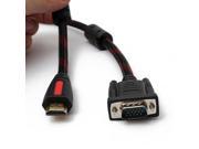 1.5m HDMI Male to VGA HD 15 Pin Gold Plated Converter AV Cable For Blu ray Player HDTV