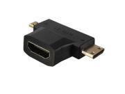 3 in1 1.4V HDMI Female to Mini Micro HDMI Male Rectangular Adapter