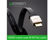 Ugreen HD123 2m HDMI Male to Male Flat Cable metal head 1.4V 3D 1080P for PC HDTV PS3 Xbox